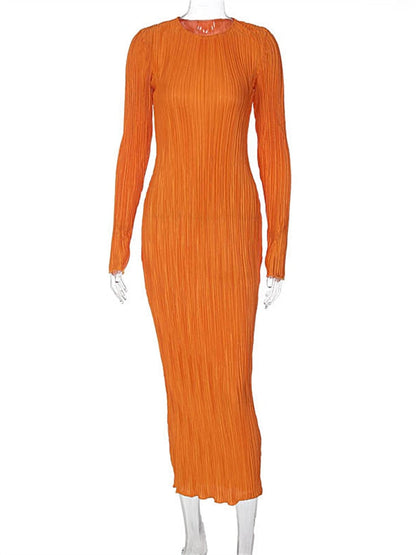 Long Sleeve  Striped Bodycon Dress